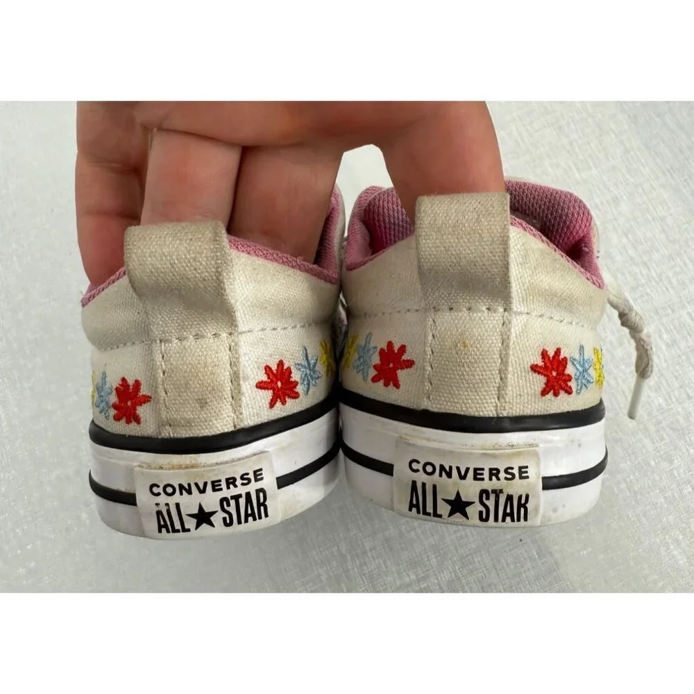 Converse Girls Toddler Floral Daisy Embroidered Tennis Shoes Size 5